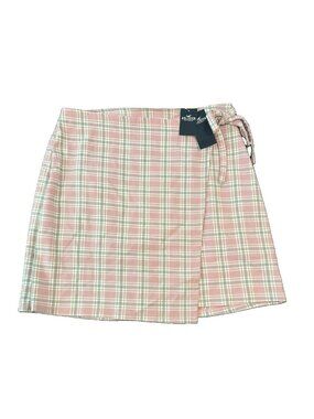 Hollister Plaid Ultra High Rise Wrap Mini Skirt Womens M Pink NWT Coquette Y2K
